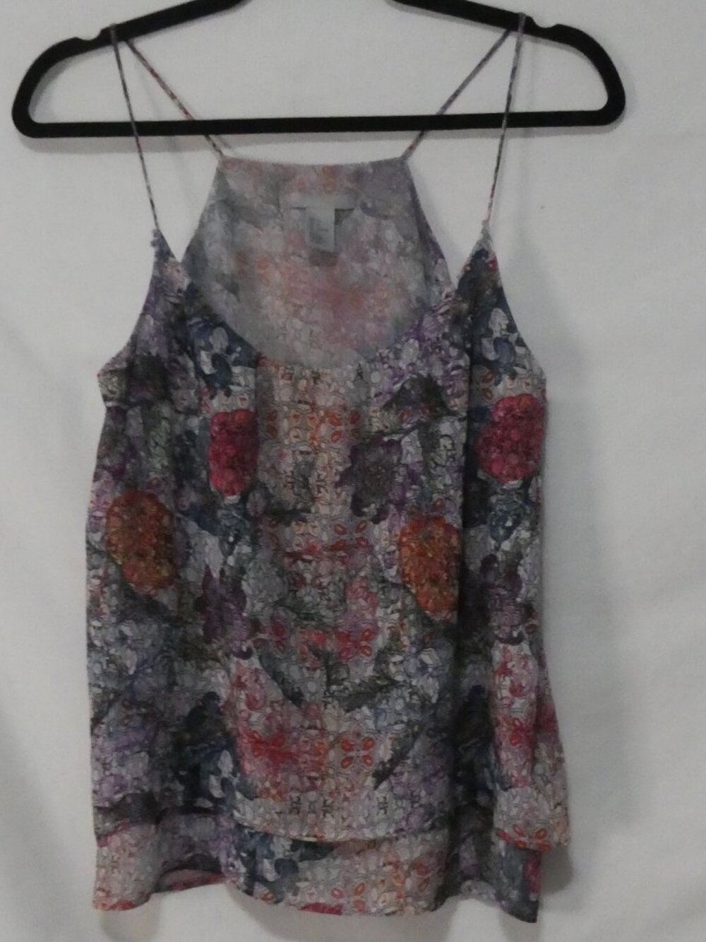 H&M Floral Double Layer High Neck Halter Camisole Top - Size 6